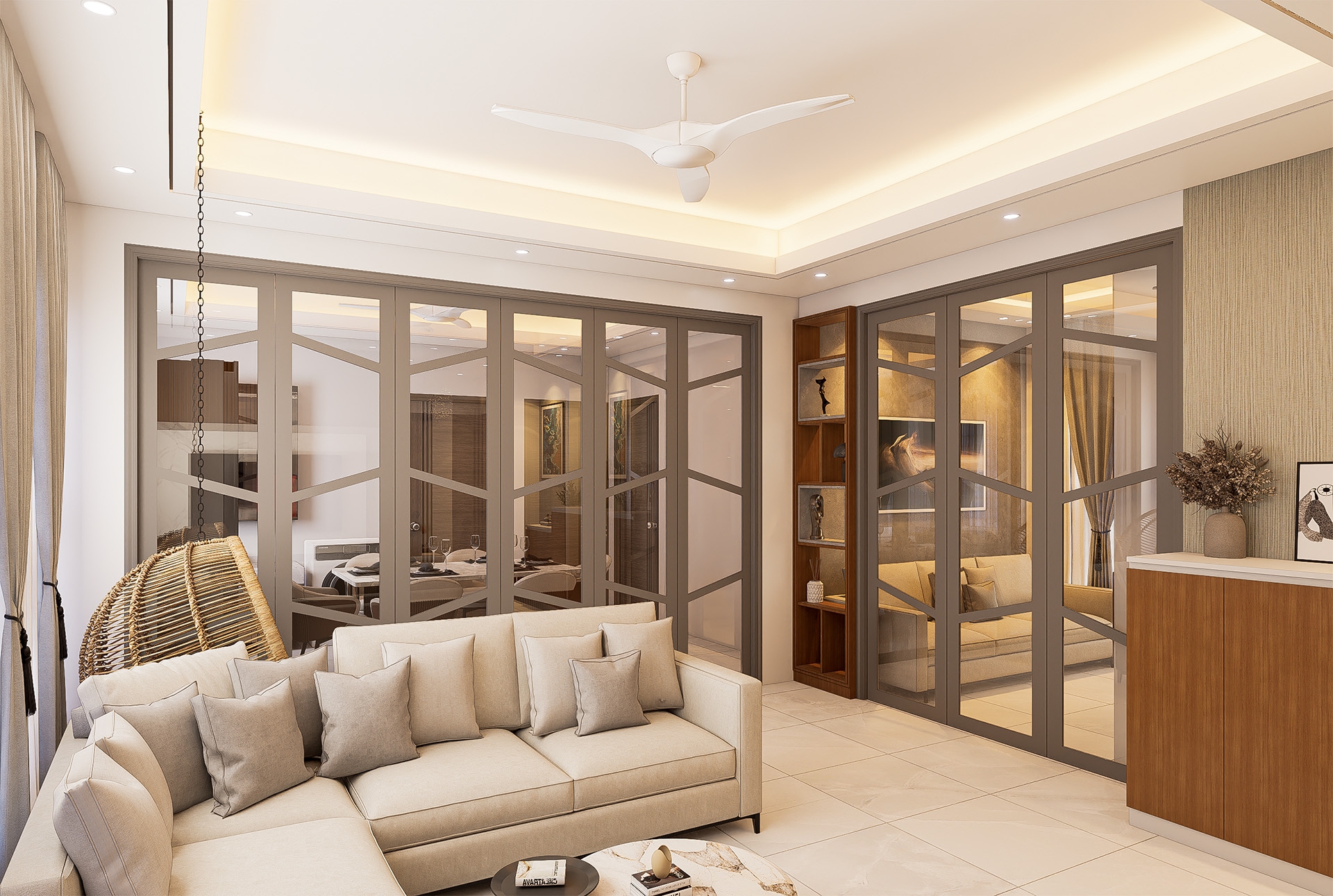 Elegant Living and Dining Space Design