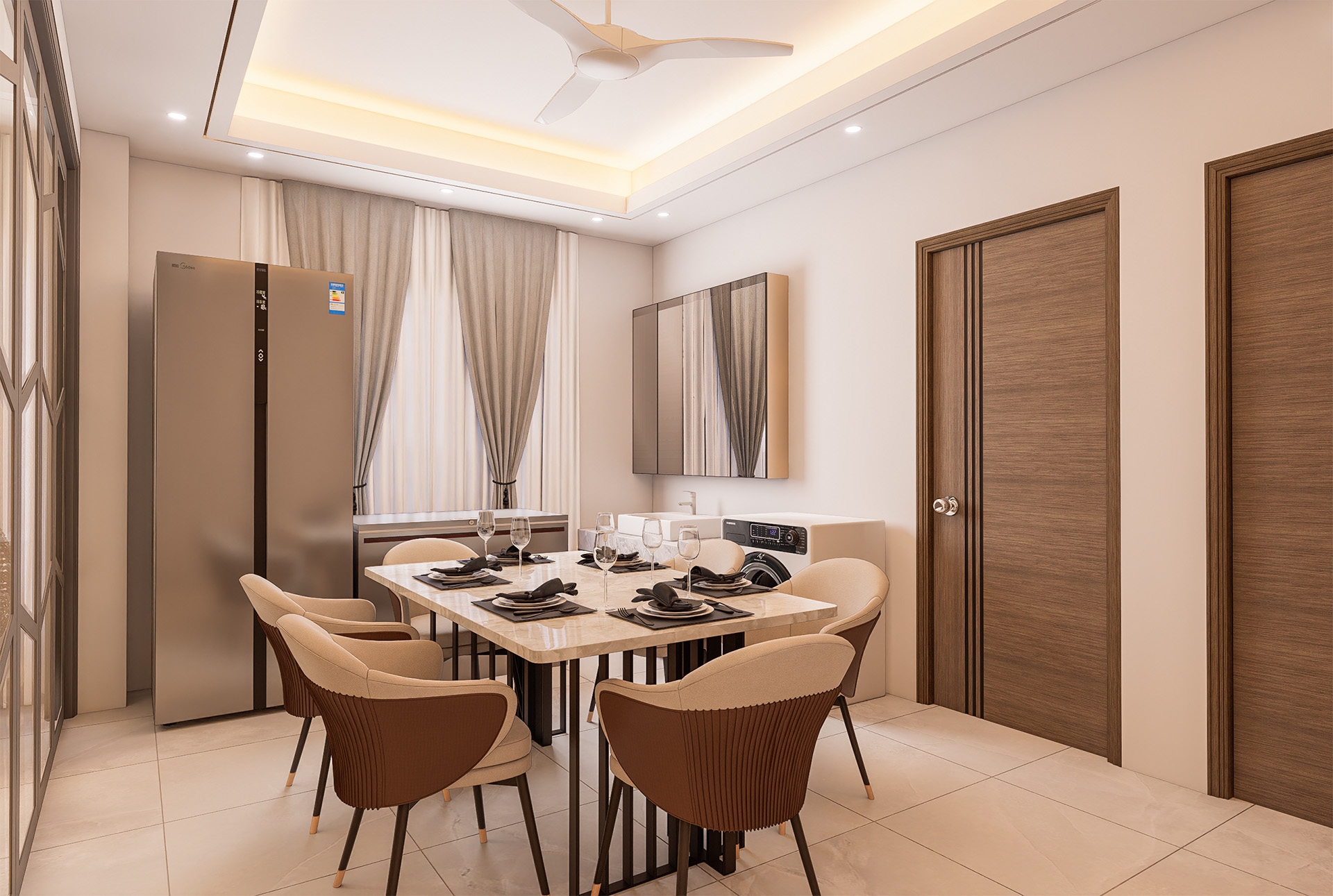 Elegant Living and Dining Space Design