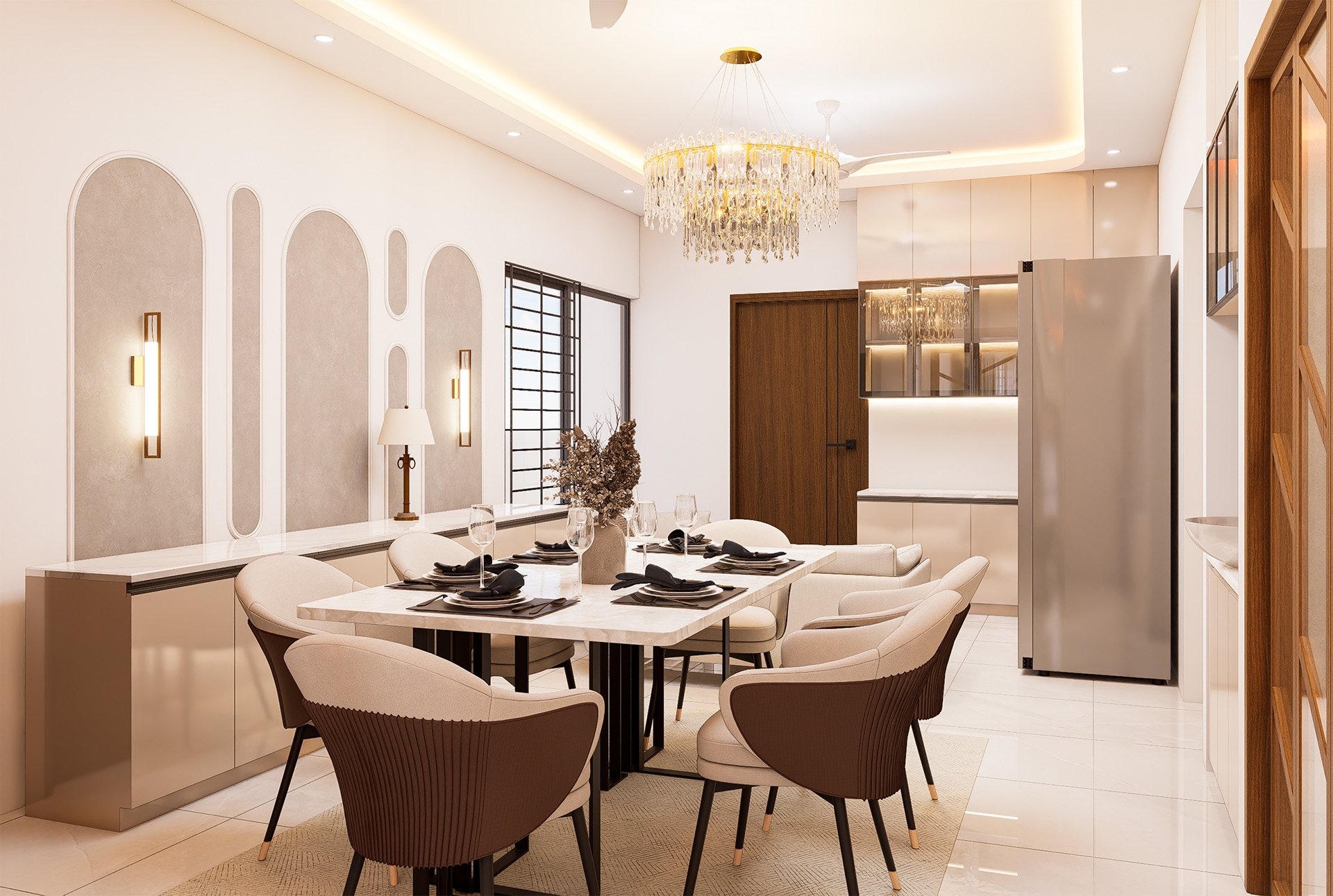 Modern Luxury Living & Dining Interior Design