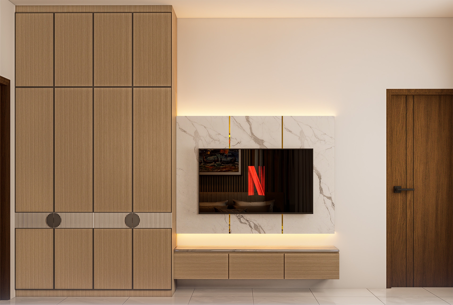 Elegant Bedroom & Wardrobe Interior Design
