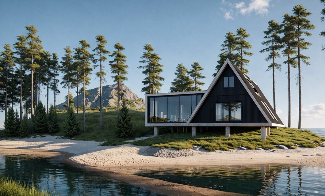 Modern Lakeside A-Frame Retreat