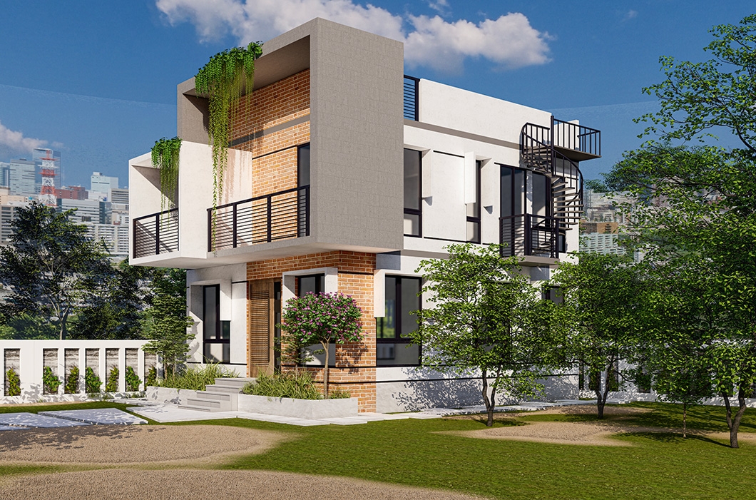Modern duplex house