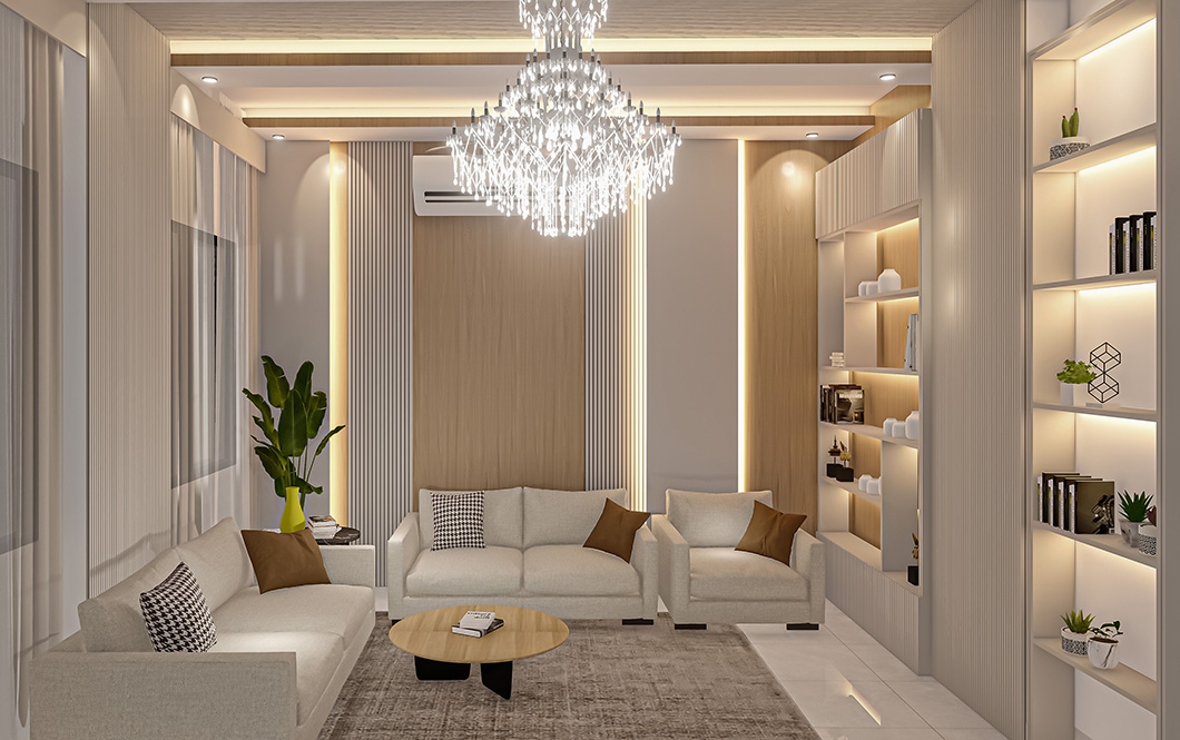 Simple Living Room with Louver