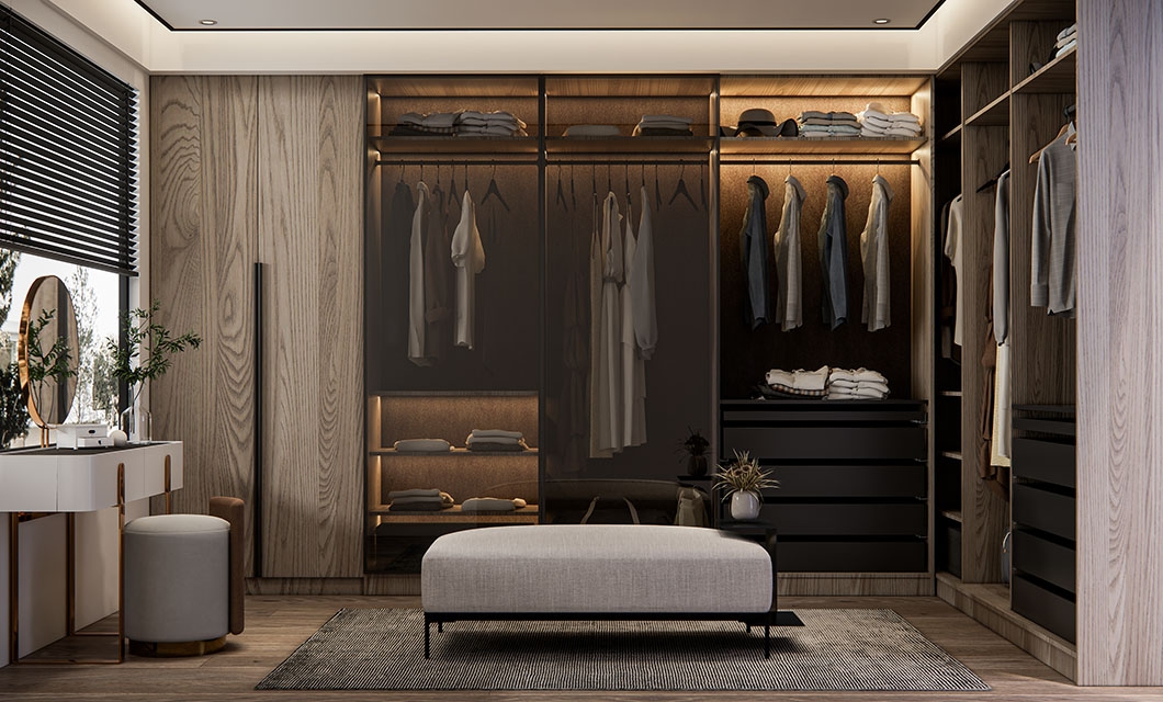 Modern walk-in closet