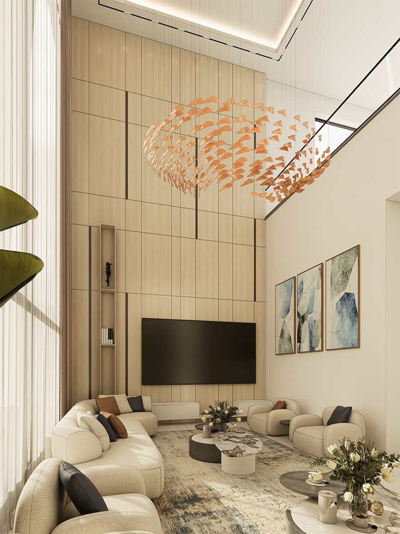 Double-Height Luxury Living Room Design