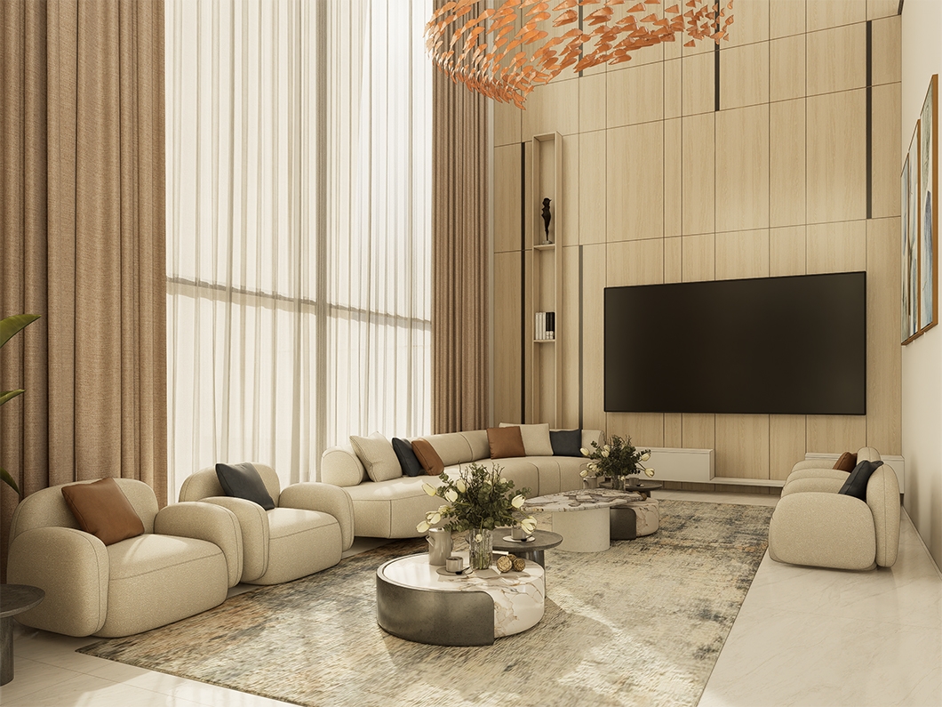 Double-Height Luxury Living Room Design